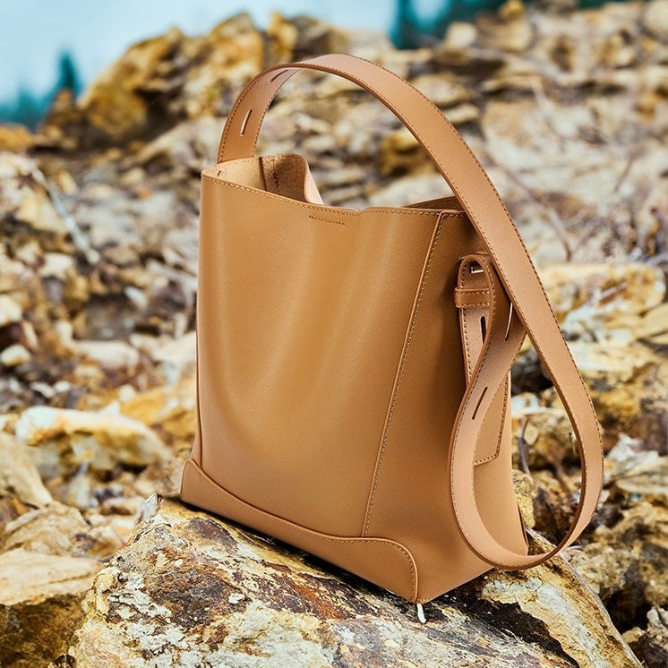 Soho | Genuine Leather Crossbody & Shoulder Oversized Bucket Bag