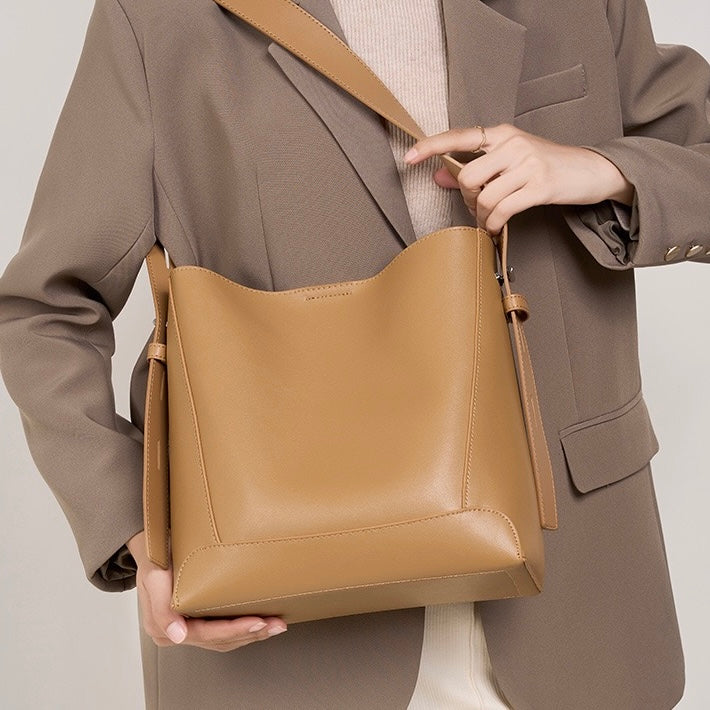 Soho | Genuine Leather Crossbody & Shoulder Oversized Bucket Bag