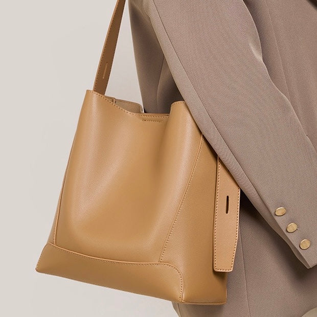Soho | Genuine Leather Crossbody & Shoulder Oversized Bucket Bag