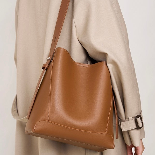 Soho | Genuine Leather Crossbody & Shoulder Oversized Bucket Bag