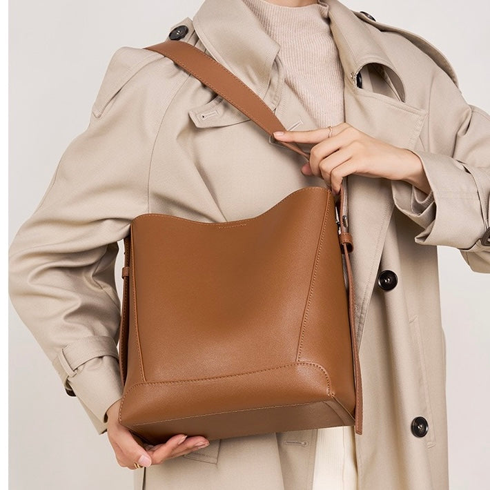 Soho | Genuine Leather Crossbody & Shoulder Oversized Bucket Bag