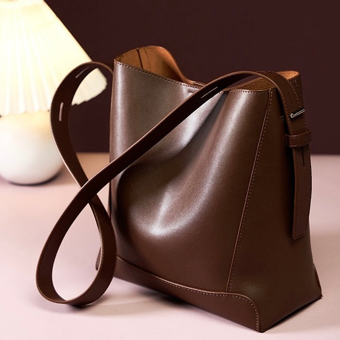 Soho | Genuine Leather Crossbody & Shoulder Oversized Bucket Bag