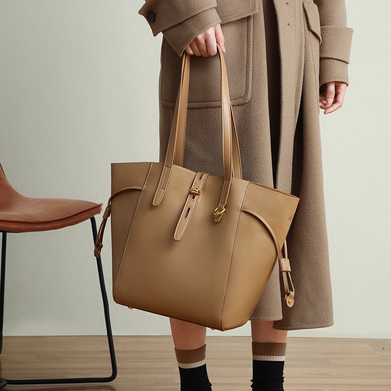 Soho | Genuine Leather Vintage Lock Buckle Tote Bag