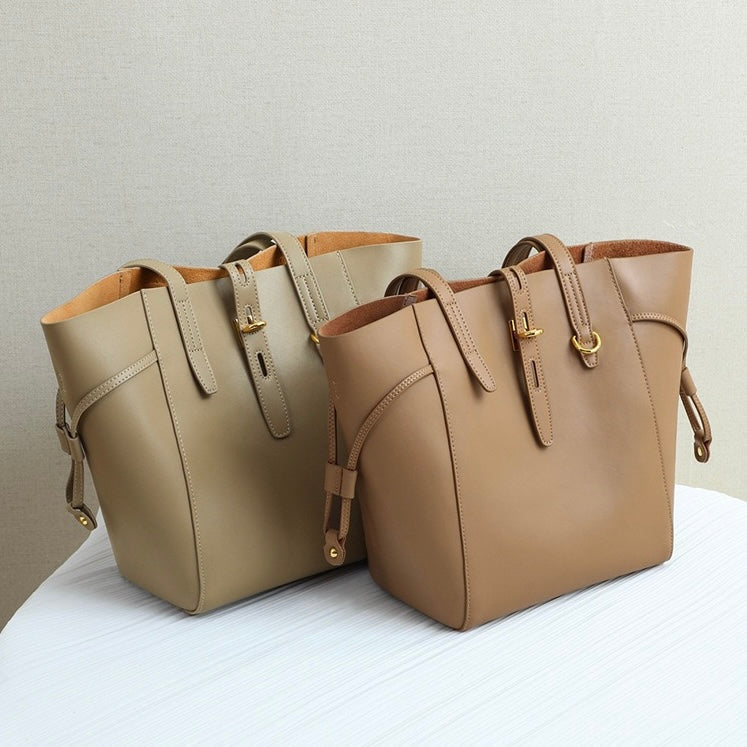 Soho | Genuine Leather Vintage Lock Buckle Tote Bag