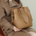 Soho | Genuine Leather Vintage Lock Buckle Tote Bag