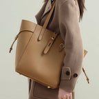 Soho | Genuine Leather Vintage Lock Buckle Tote Bag