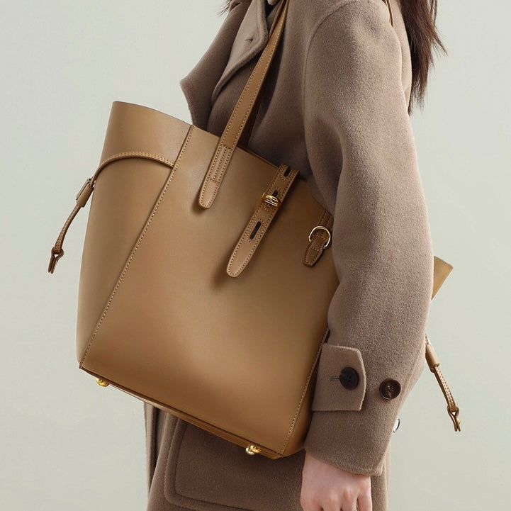 Soho | Genuine Leather Vintage Lock Buckle Tote Bag