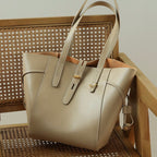 Soho | Genuine Leather Vintage Lock Buckle Tote Bag