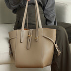 Soho | Genuine Leather Vintage Lock Buckle Tote Bag