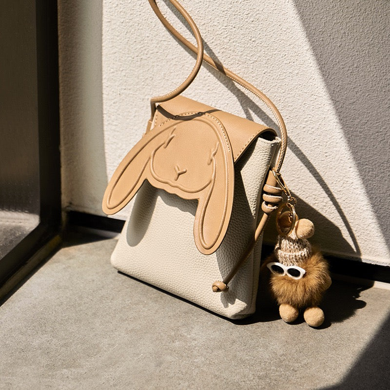 Soho | Rabbit Genuine Leather Mini Crossbody Phone Bag