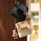 Soho | Rabbit Genuine Leather Mini Crossbody Phone Bag
