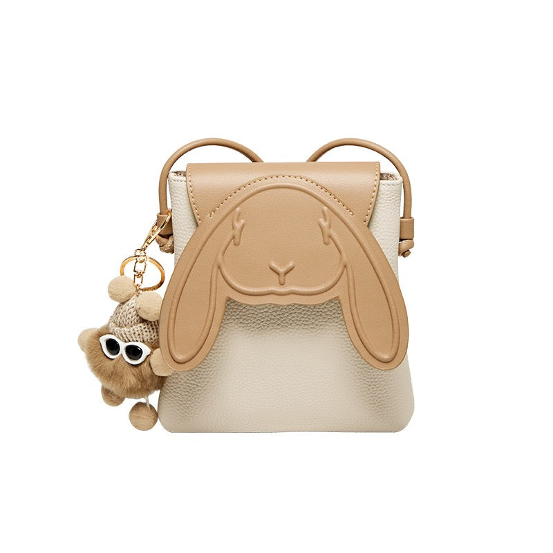 Soho | Rabbit Genuine Leather Mini Crossbody Phone Bag