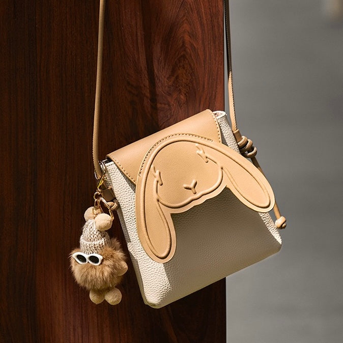 Soho | Rabbit Genuine Leather Mini Crossbody Phone Bag