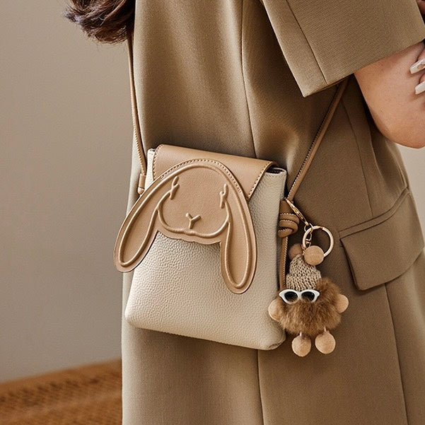 Soho | Rabbit Genuine Leather Mini Crossbody Phone Bag