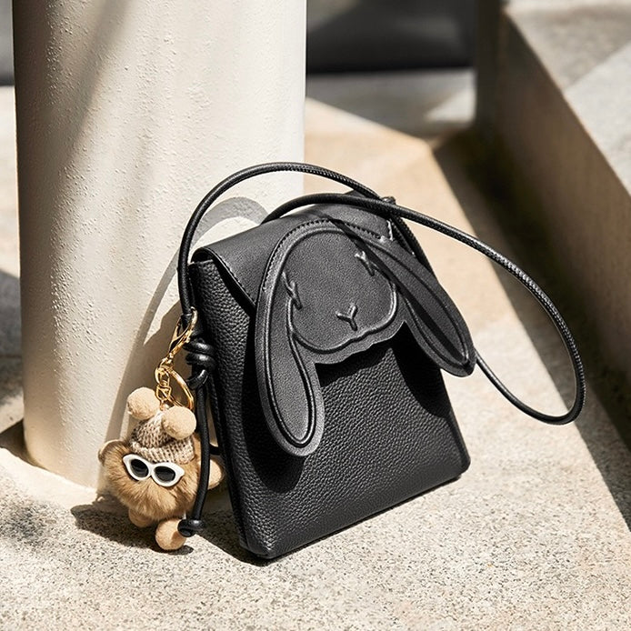 Soho | Rabbit Genuine Leather Mini Crossbody Phone Bag