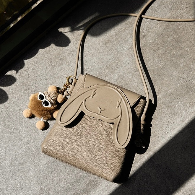 Soho | Rabbit Genuine Leather Mini Crossbody Phone Bag