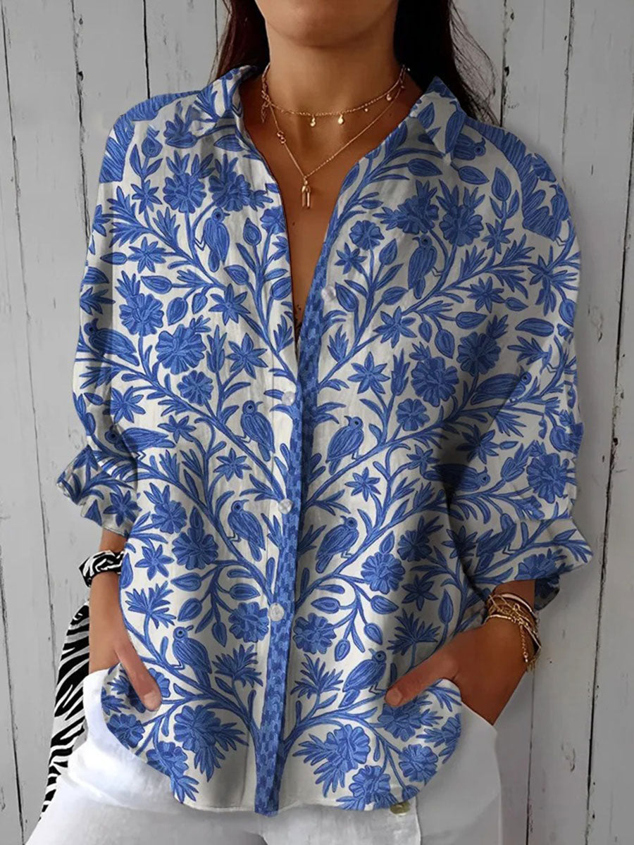 Soho | Frederikke | Blue Garden Blouse