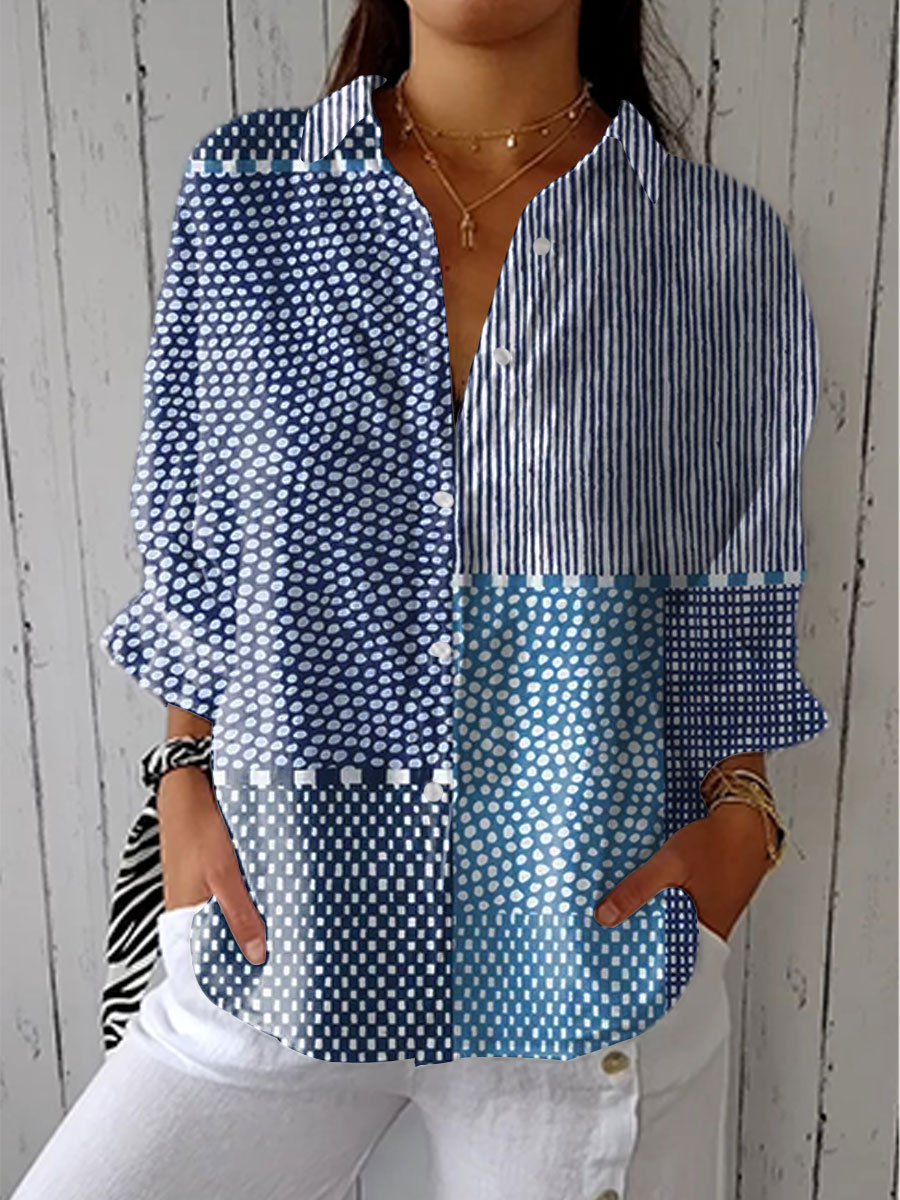 Soho | Fiora | Ocean Patchwork Blouse