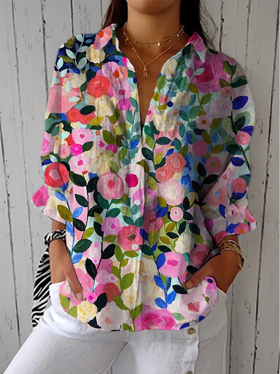 Soho | Frida | Bloom Canvas Blouse